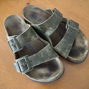 Birkenstock Olive Green Double Strap Sandals